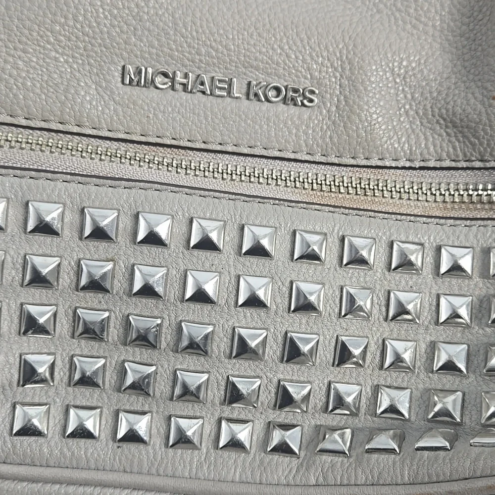 Michael Kors Gray Studded Backpack